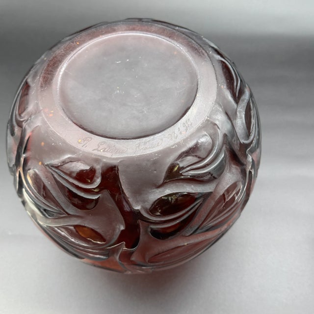 Amber Glass Sophora Vase by R. Lalique, 1926 For Sale - Image 10 of 11