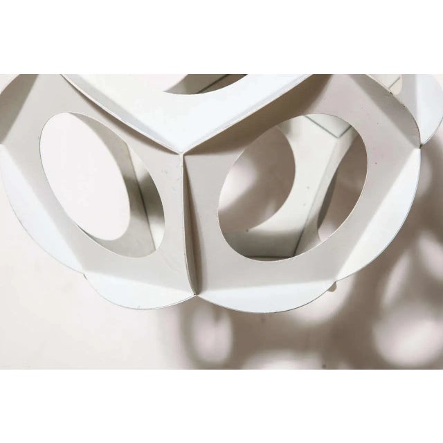 1960s Preben Dahl Style White Enameled Steel Hanging Pendant For Sale - Image 6 of 9