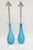 1950's Murano Seguso Turquoise Ribbed Glass Lamps With Nickel Silver for Marbro Lamp Co. For Sale - Image 9 of 10
