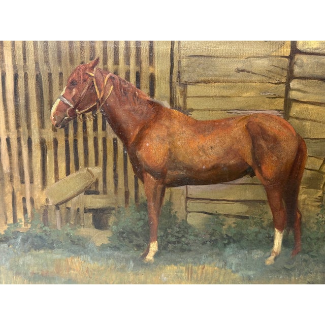 Mid-Century British Equestrian Horse Portrait Attributed to Lionel Ellis, c.1950–60 For Sale - Image 6 of 18