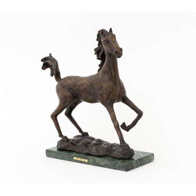 1960s Tanya Poust Horse Patinated Bronze Sculpture, 1969 For Sale - Image 5 of 9