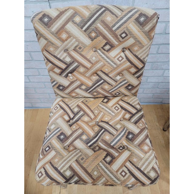 Mid 20th Century Mid Century Milo Baughman Style Chrome Base Cushion Top Dining Chairs in Original Fabric - Set of 6 For Sale In Chicago - Image 6 of 9