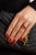 Bochic “Capri” Vintage Natural Ruby & Topaz Retro Ring Set In 18K Gold & Silver For Sale - Image 9 of 12
