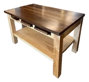 Legacy Chef's Workstation by Phil Drouin - Solid Walnut & Oak Kitchen Table - Drouin's Glen Woodworking.