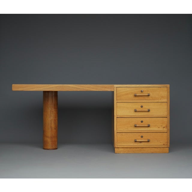 Art Deco French Freestanding Desk in Ash, 1930s For Sale - Image 13 of 18