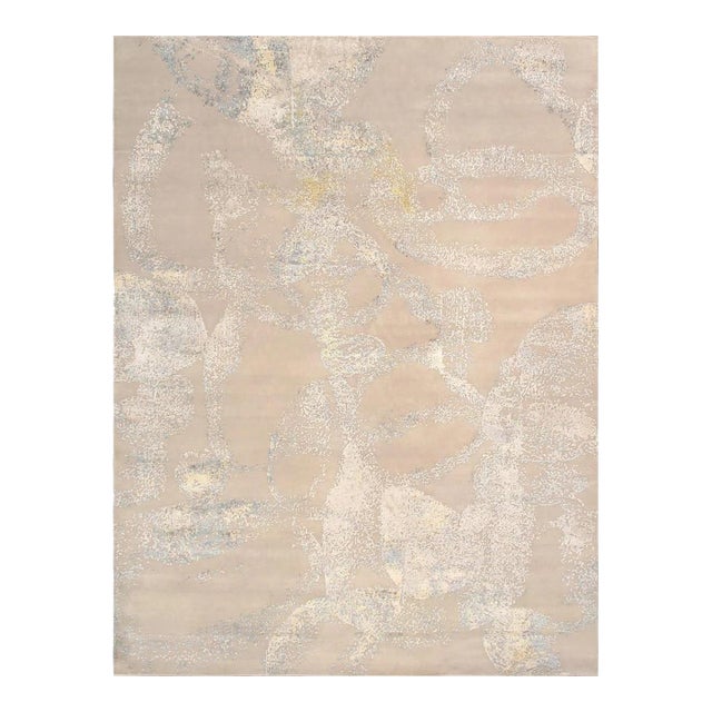 Pasargad Home Modern Grey Silk & Wool Area Rug- 8' 2'' X 10' 0'' For Sale