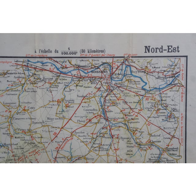 Antique French Victorian Carte Automobilistes & Cyclistes Paris Map 39" For Sale - Image 11 of 17