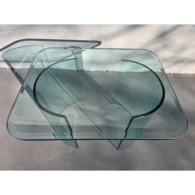 Glass Late 20th Century Modernist Glass Side Table For Sale - Image 7 of 13