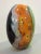 Vintage Italian Murano glass vase with green, orange, white and black color infused with Murrine / Made in Italy by Effe...