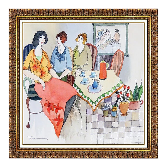 Late 20th Century Three's A Crowd, Itzchak Tarkay For Sale