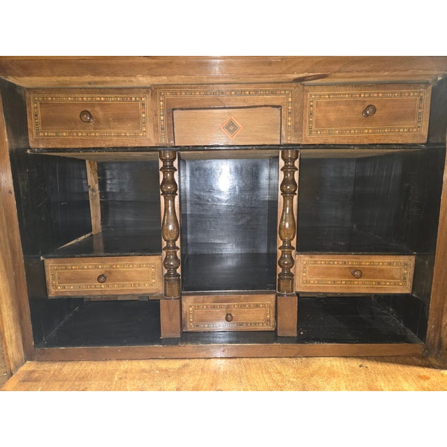 Brown 19th Century Biedermeier Walnut Secretary Cabinet With Fitted Interior For Sale - Image 8 of 9