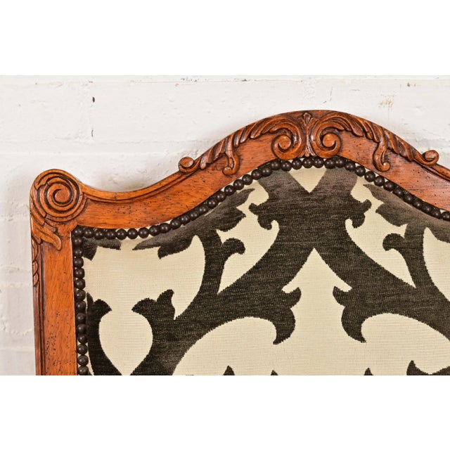 Brown Baker Furniture French Provincial Louis XV Carved Walnut Side Chairs or Dining Chairs, Pair For Sale - Image 8 of 16