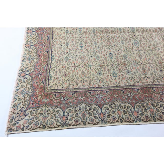 Vintage Kayseri Hand-Knotted Wool on Cotton Rug With Traditional Floral Motifs -4' 9'' X 6' 9'' For Sale - Image 11 of 13