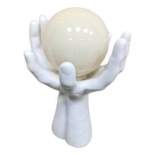 Vintage Ceramic Hand Shaped Table Lamp, 1970s For Sale