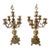 Mid-Century Italian Rococo Gilt Brass 5-Arm Candelabras - A Pair For Sale