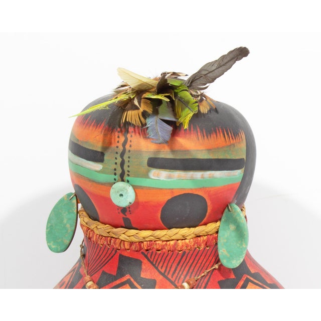 1984 “Pre-Historic Kachina” Gourd Sculpture by Robert Rivera For Sale - Image 4 of 8