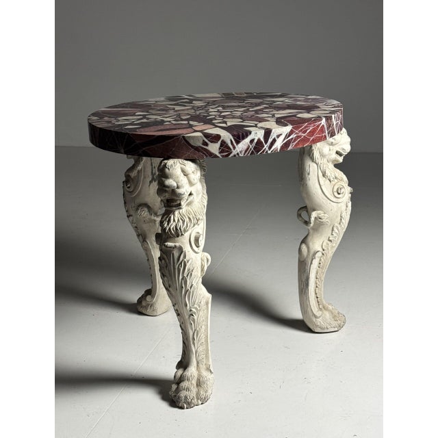 Stone Grand Tour Style Center Table in Faux Marble For Sale - Image 7 of 18