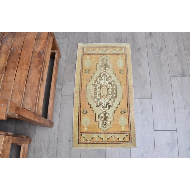 Floral Kurdish Door Mat Rug For Sale - Image 6 of 6