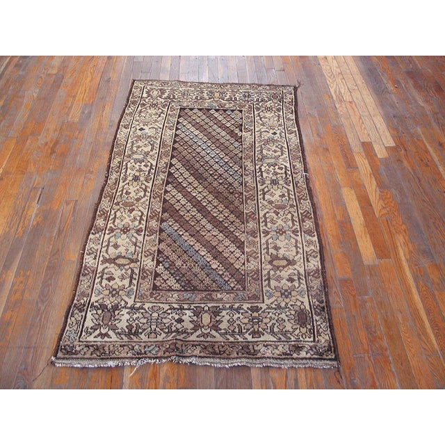 Antique Persian Malayer rug, size: 3' 0'' x 5' 10''. Antique Malayer Persian Brown 1940s Rug, Circa Date: 1940s. This...
