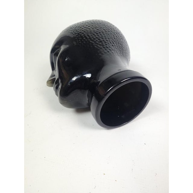 Vintage Black Glass Head by Piero Fornasetti, 1970 For Sale - Image 11 of 16