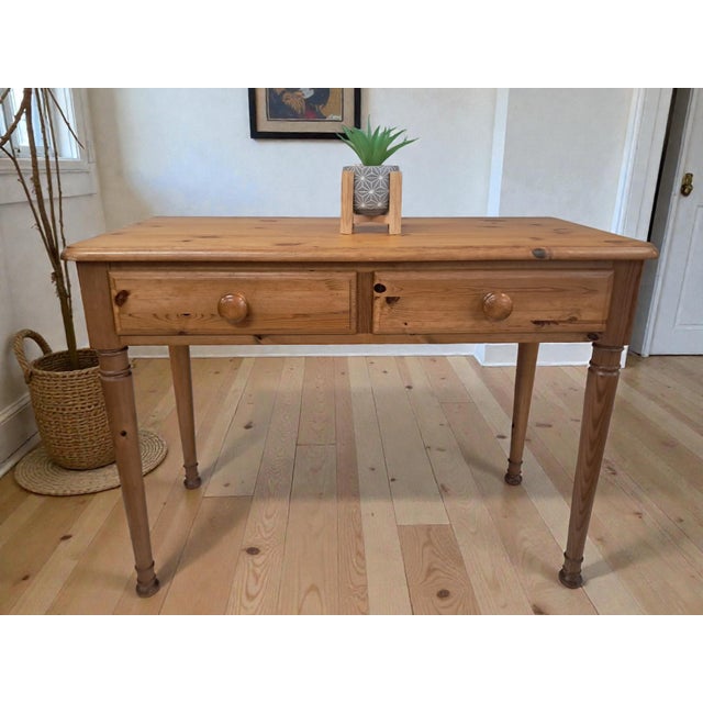 Vintage Pine Hall Console Table, 1980 For Sale - Image 3 of 18