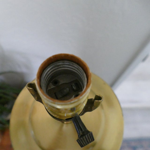 Mid Century Ceramic Table Lamp Incised Geometric Italian Style For Sale - Image 11 of 14