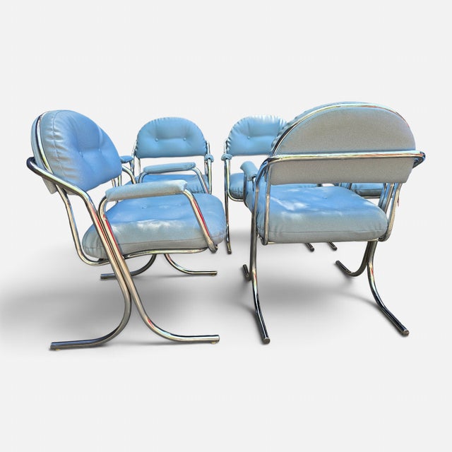 1970s 1970s Attributed to Jerry Johnson for Cal-Style Furniture Dining Chairs - set of 6 For Sale - Image 5 of 9