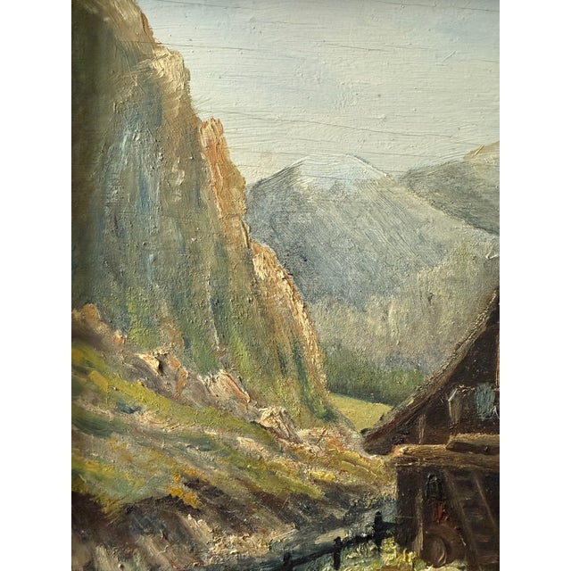 Late 19th Century German Alpine Oil Painting - Signed by Fische For Sale In Minneapolis - Image 6 of 6