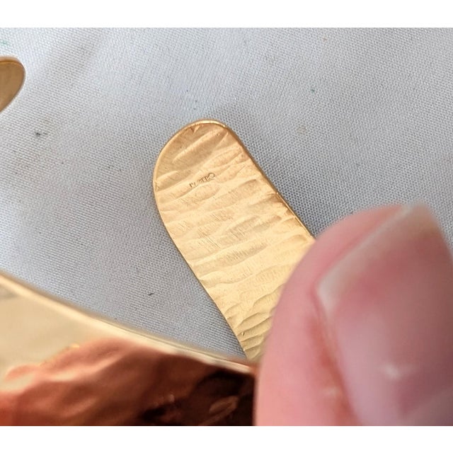 Vintage C1976 Signed Napier Goldtone Wavy Cuff Bracelet For Sale - Image 16 of 16