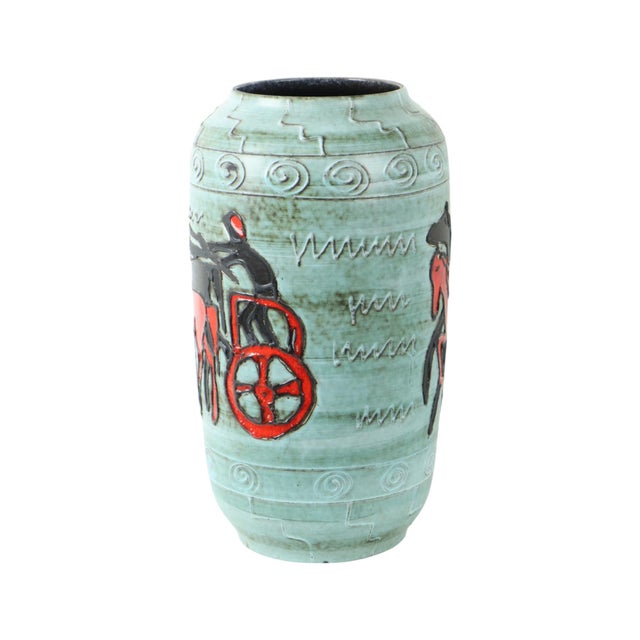 Vintage Vase with Horse and Chariot from Scheurich, 1960s For Sale - Image 3 of 11