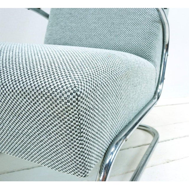 Item: cantilever chair - bauhaus fabric period: circa 1935 style: bauhaus manufacturer: mücke melder restored tubular...