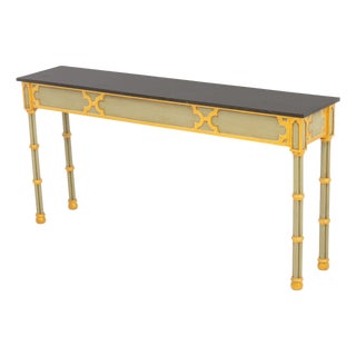 Gothic Style Green Painted Console Table For Sale