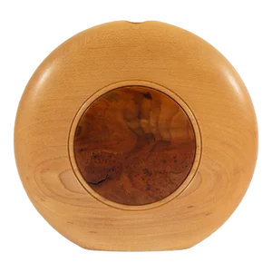 Derek Andrews Signed 2008 Maple and Black Cherry Wooden Vase