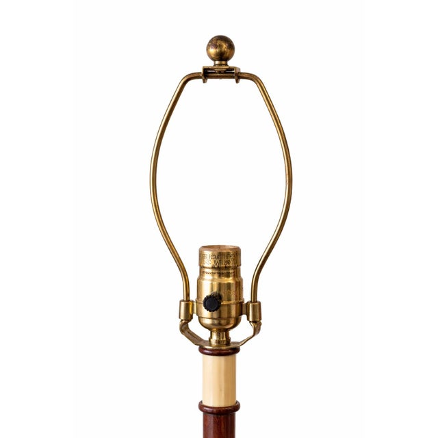 Late 20th Century Solid Metal Pineapple Table Lamp With Scroll Base and Original Gray Shade For Sale - Image 11 of 12