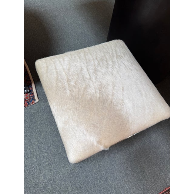 Early 21st Century Hair on Hide Vanity Stool, Off White For Sale - Image 5 of 12