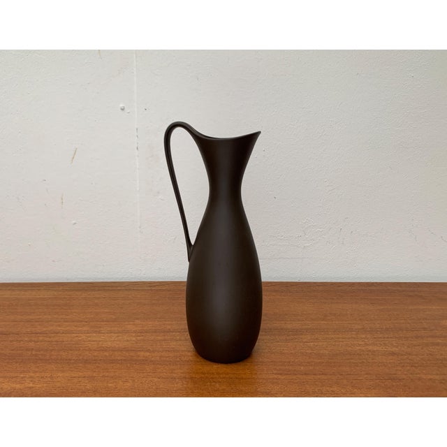 Mid-Century German Minimalist Pottery Carafe Vase from Wormser Terra-Sigillata, 1960s For Sale - Image 13 of 16