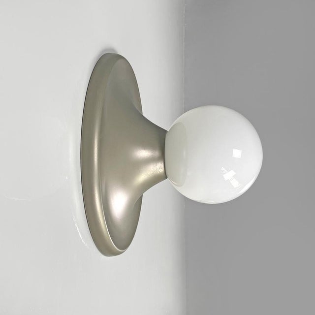 Mid-Century Modern Italian Matte Metal Wall Lamp Light Ball attributed to Achille and Pier Giacomo Castiglioni for Flos, 1960s For Sale - Image 15 of 15