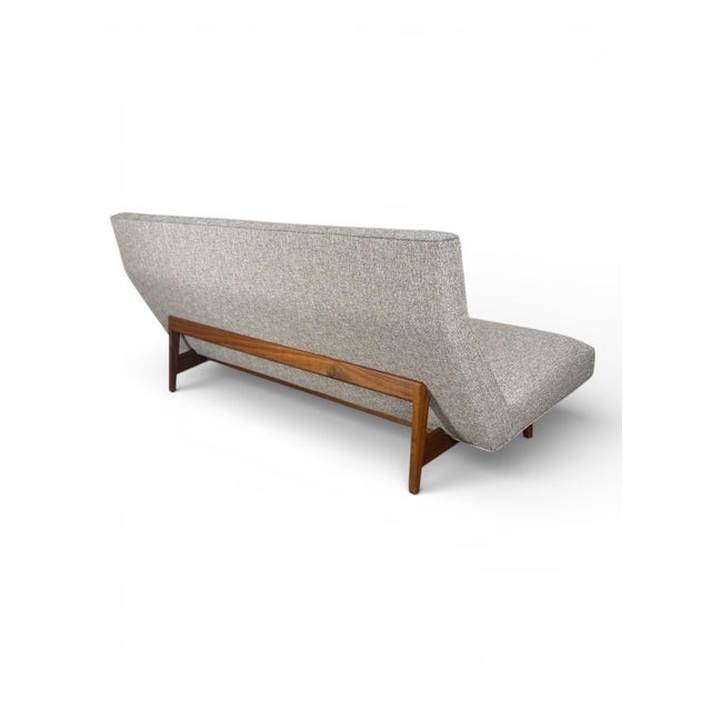 Vintage Jens Risom Model 250 armless slipper sofa, circa 1960s. Gorgeous silouhette with the high angled ergonomic back...