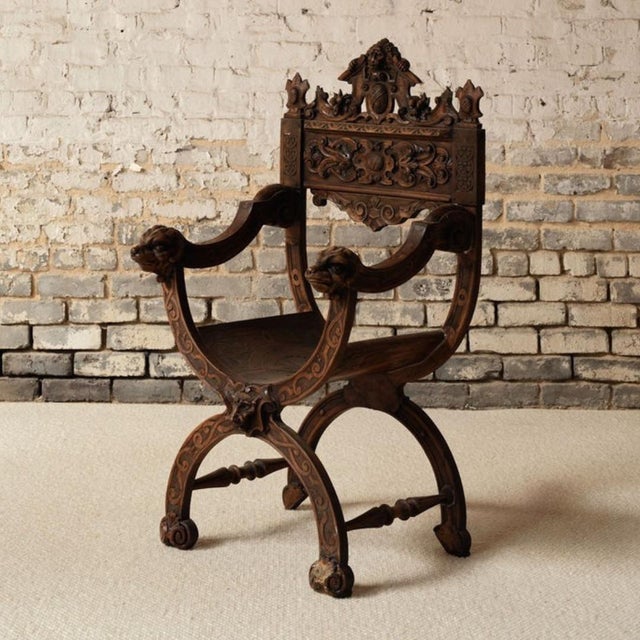 French 1800s French Wooden Armchair For Sale - Image 3 of 13