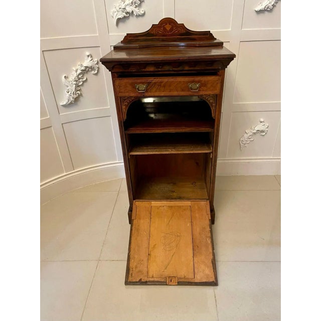 Antique Edwardian Rosewood Inlaid Side Cabinet For Sale - Image 6 of 14