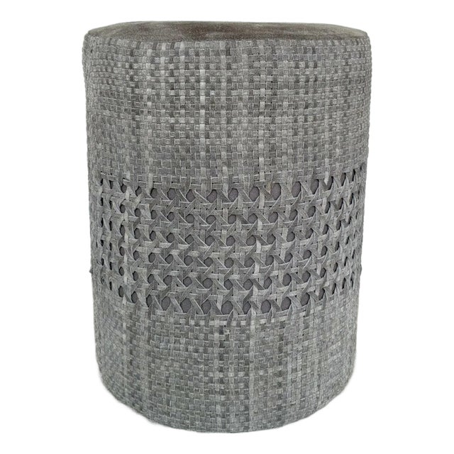 Made Goods Modern Hand Woven Gay Suede Ellington Stool For Sale