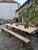 Antique French Folding Garden Table Set with Benches, Pine and Chestnut, 1890s, Set of 3 For Sale - Image 9 of 18
