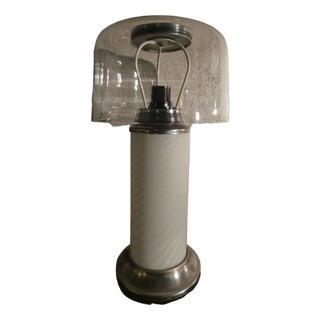 Table Lamp with Transparent Lampshade, 1980s For Sale