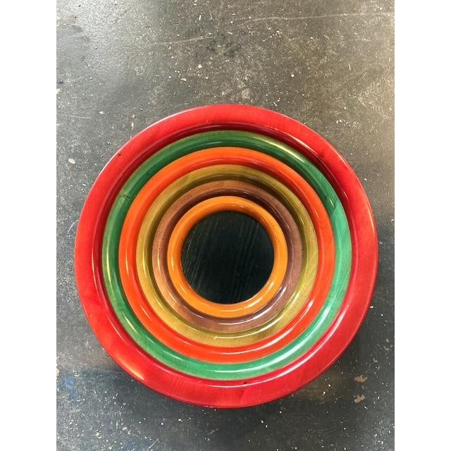 Vintage Italian Manzoni Pietro Stacked Wooden Centerpiece Bowl For Sale - Image 4 of 12