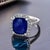 Traditional Natural Sapphire Diamond Ring Size 6.5 14k White Gold 6.35 Certified For Sale - Image 3 of 9