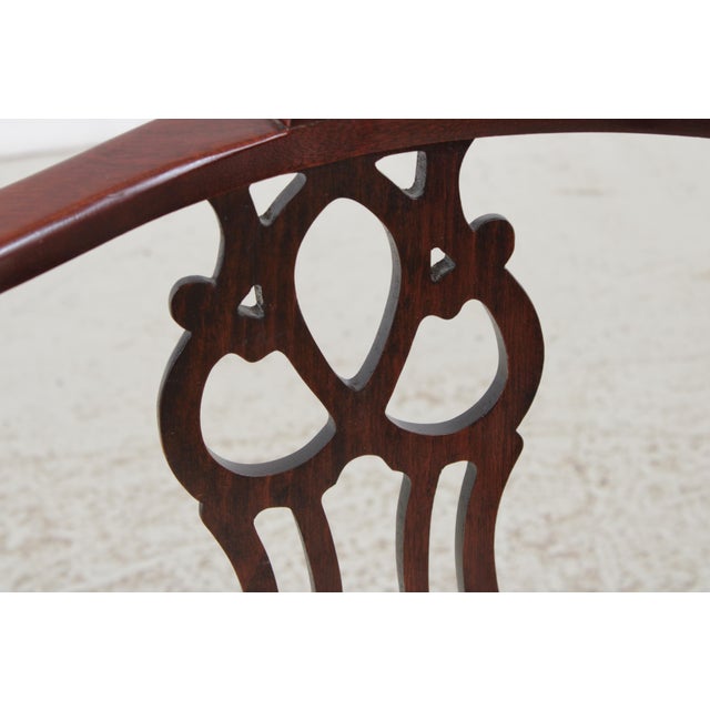 Brown Hickory Chair Mahogany Chippendale Style Corner Chair For Sale - Image 8 of 15