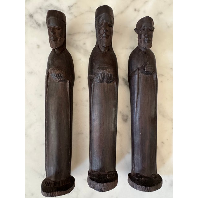 Wood Nativity Set: Ebony. 11 Pcs. For Sale - Image 7 of 7