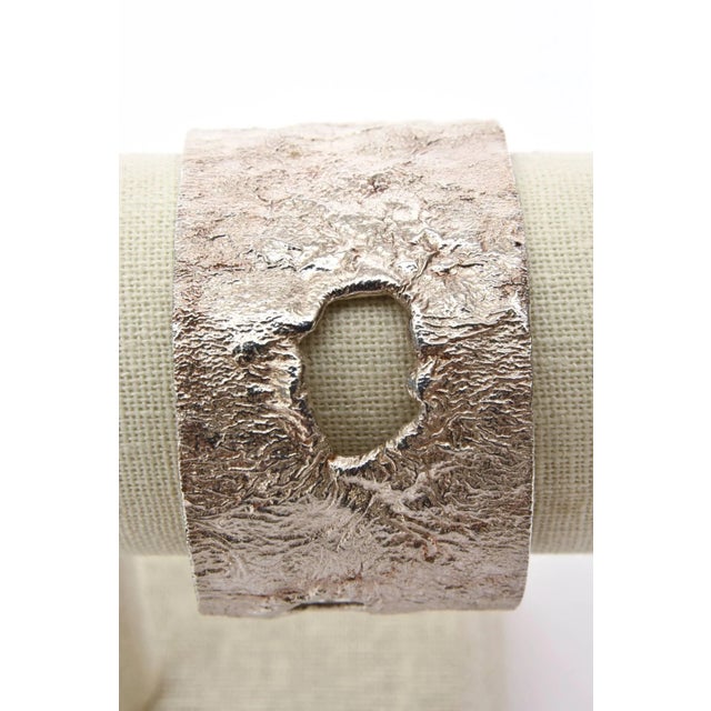 Vintage Italian Sterling Silver Cut Out Cuff Bracelet Signed 80's For Sale - Image 10 of 10