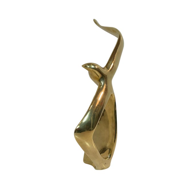Brass Mid-Century Abstract Brass Seagull in Flight For Sale - Image 8 of 8