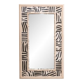 Patched Faux Zebra Mirror by Mecox Gardens For Sale